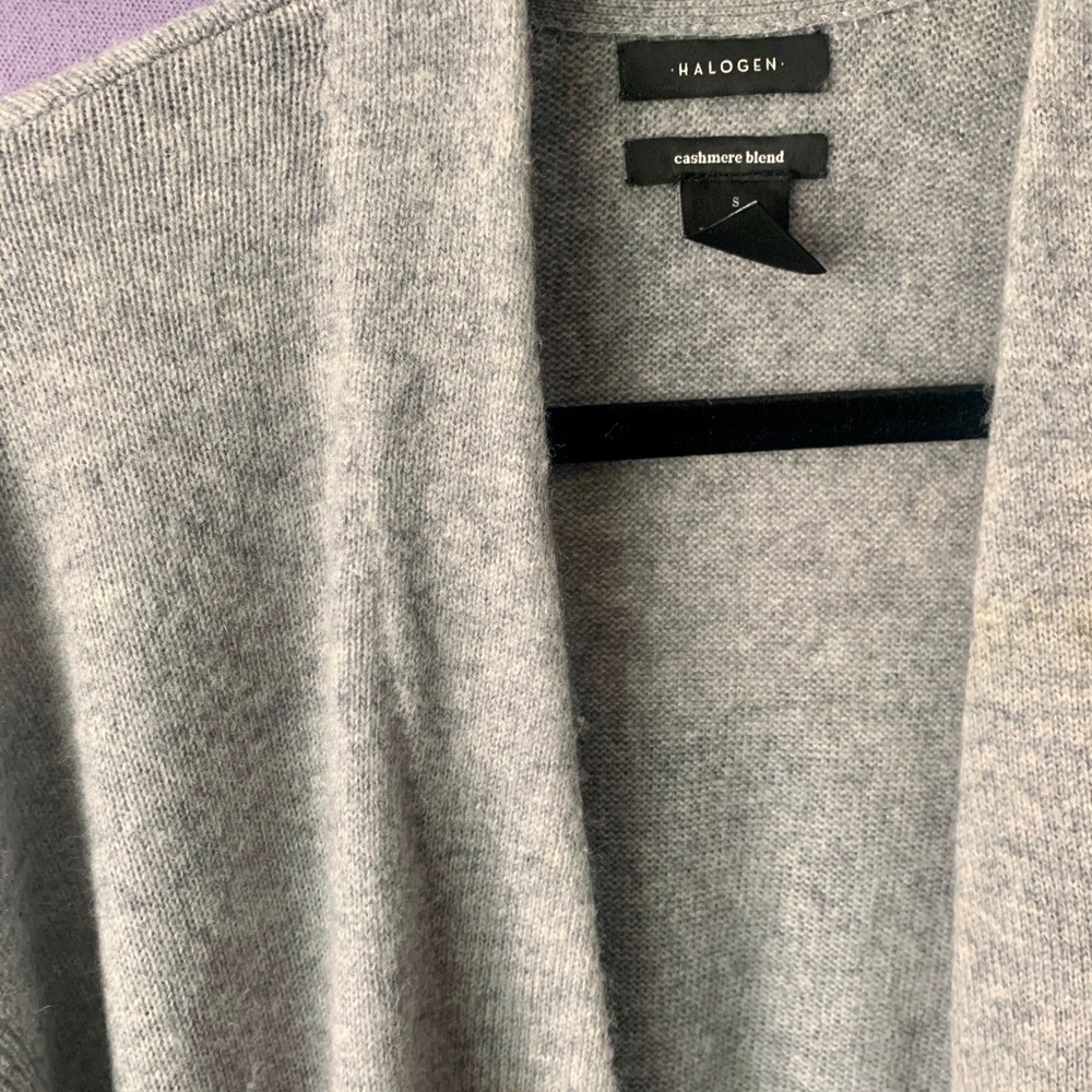 :HALOGEN: Rib Knit Wool & Cashmere Cardigan - Picture 7 of 8